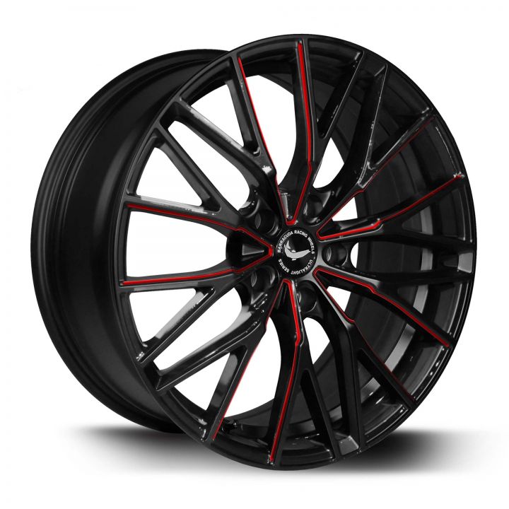 Barracuda<br>Project 3.0 - Gloss Black Flashred (20x8.5)