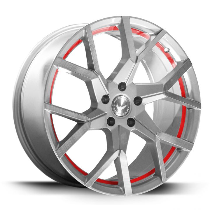 Barracuda<br>Tzunamee Evo - Silver Brushed Trimline Red (18x8)