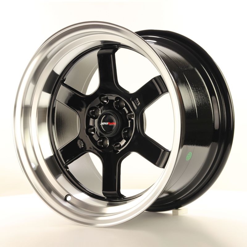 Japan Racing Wheels<br>JR12 Glossy Black Polished Lip (16″)