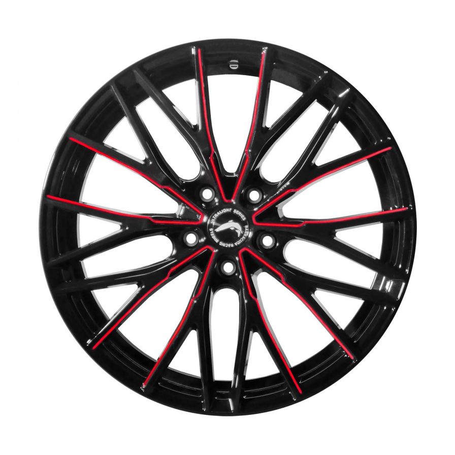 Barracuda<br>Project 3.0 - Gloss Black Flashred (20x8.5)