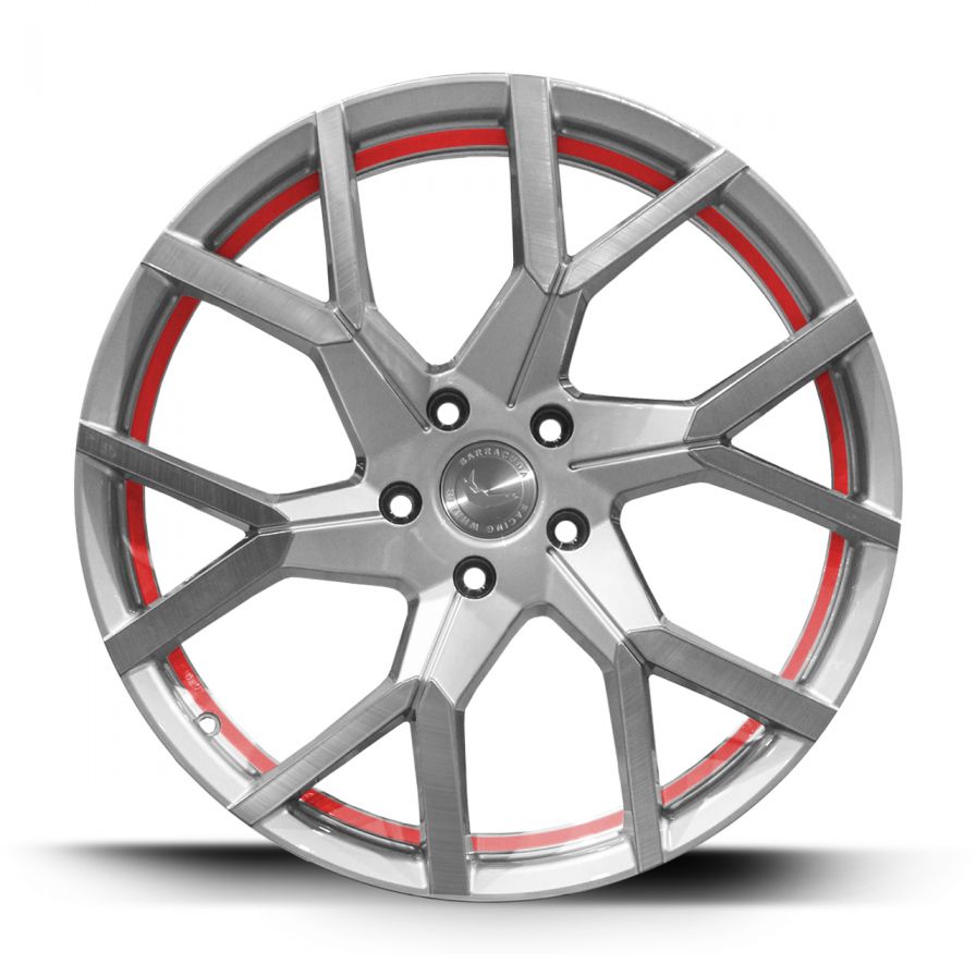 Barracuda<br>Tzunamee Evo - Silver Brushed Trimline Red (18x8)