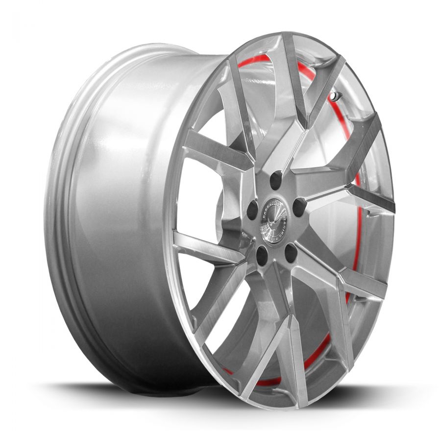 Barracuda<br>Tzunamee Evo - Silver Brushed Trimline Red (20x9)