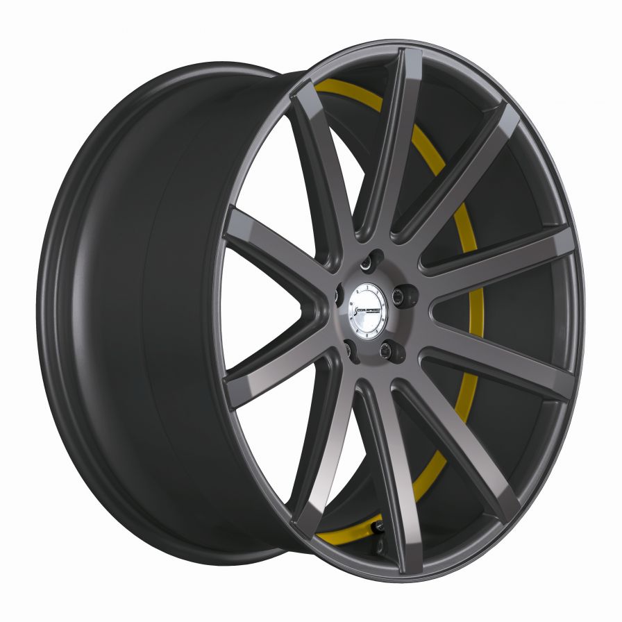 Corspeed<br>DeVille - Gunmetal Trimline Gelb (20x10.5)