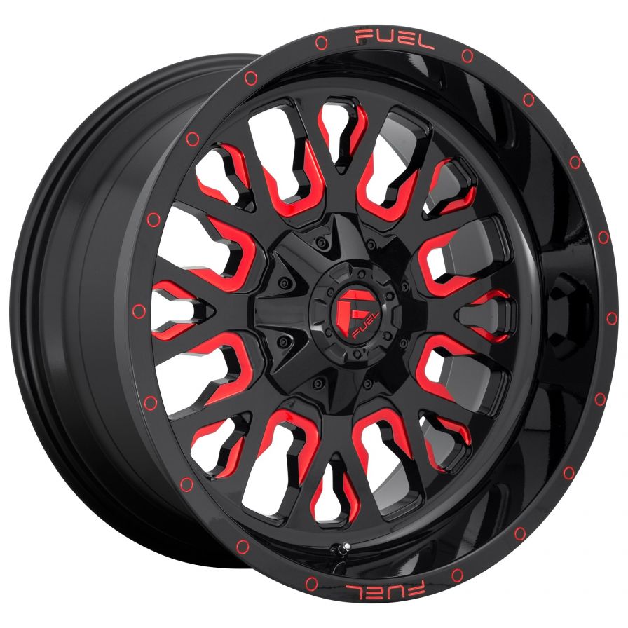 Fuel Wheels<br>Stroke Black Milled Red Coat (22x10)